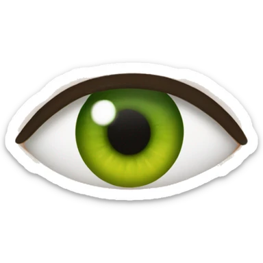 A girl with one green eye and one brown eye sticker