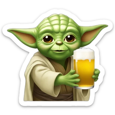 Yoda happy drink beer sticker