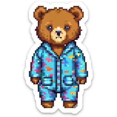 bear in pajamas sticker