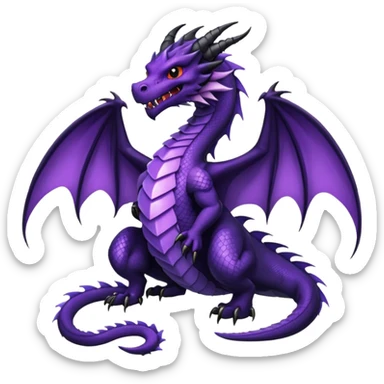 Black and dark purple dragon wearing chains around its neck sticker