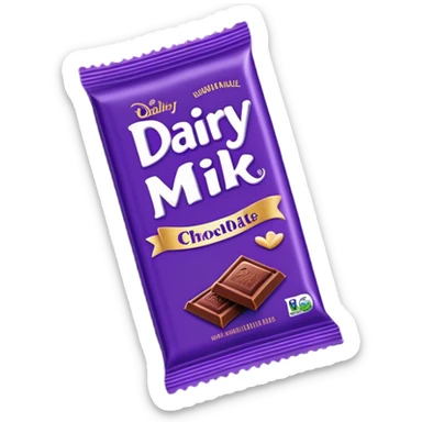 dairy milk chocolate bar, packaging, partially unwrapped sticker