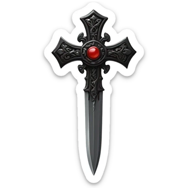 Black cross dagger  sticker