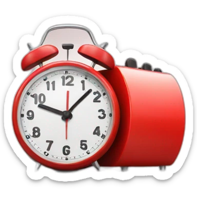 red, alarm clock sticker
