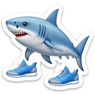 Tiburón con zapatos azules  sticker