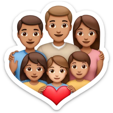 Happy family hearts sticker