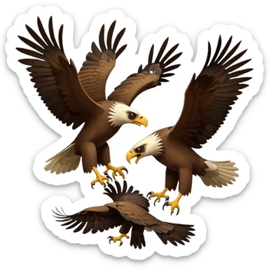 vulture fighting a hawk sticker