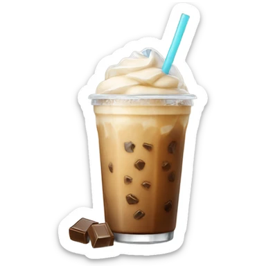 Iced latte with no cream and you can see the ice cubes sticker