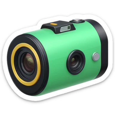 Disposable camera roll green sticker