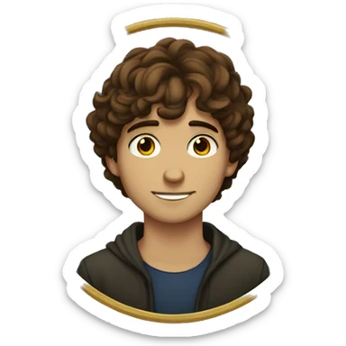 Brown haired young man tarot cards sticker