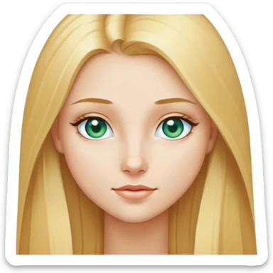 a beautiful girl, with long, straight, golden-blond hair, and blue-green eyes. sticker