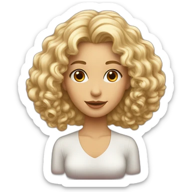 femme marron cheveux bouclés avec grand homme blond sticker