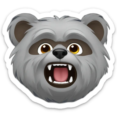 yawning grey ewok sticker