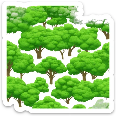 Trees and green sticker