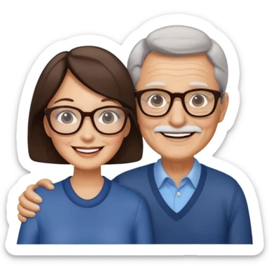  Older Couple with women brunettes sticker