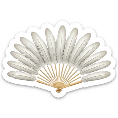 A dovetail consisting of white feathers that spread out in a fan shape. Without the dove. sticker