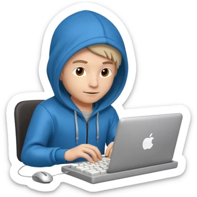 a 3d hacker with computer sticker