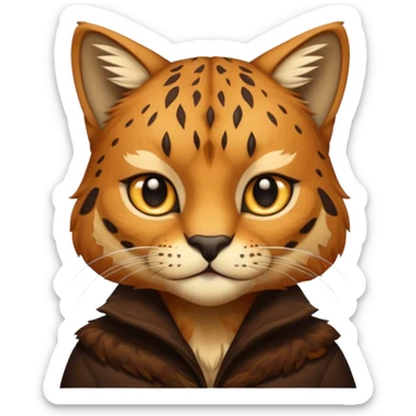 prehistoric cat wearing animal skin sticker