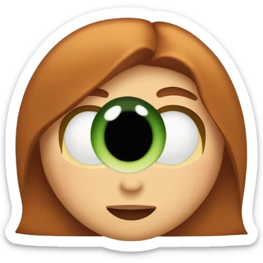 Girl with long auburn hair, green eyes  omg jaw open sticker