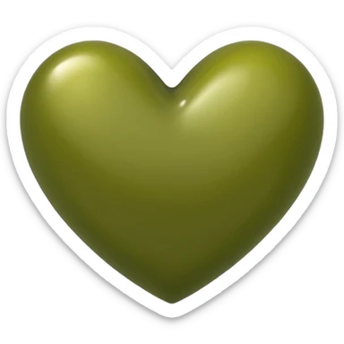 olive green heart emoji but look like normal emoji heart sticker