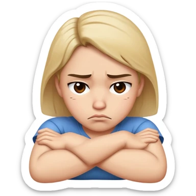 sad arms cross pouting  sticker