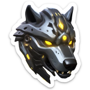 Warframe-inspired wolf Warframe with sleek biomechanical armor, a snarling wolf-like helmet, glowing eyes, and clawed gauntlets. Dark metallic colors with glowing energy lines, blending feral agility and deadly stealth.



 sticker
