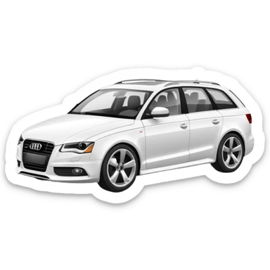 Audi white car wagon sticker