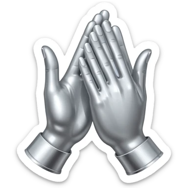 praying metallic hands sticker