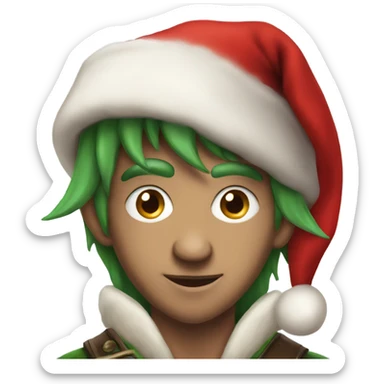 rogue male elf fantasy wearing santa hat sticker