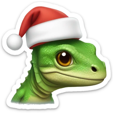 lizard with santa hat sticker