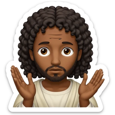 African American Jesus Christ with nail holes in his hands sticker