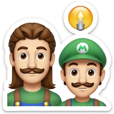 Long haired Luigi and Latin Mario  sticker