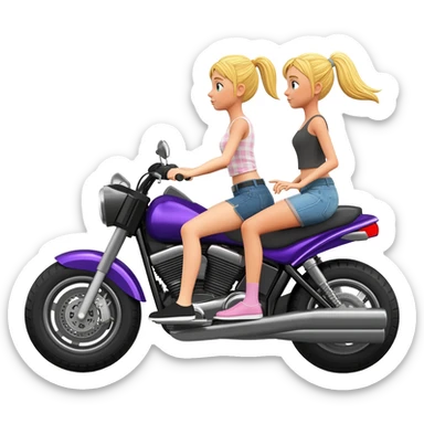 Two blonde girls riding in a side by side motor vehicle sticker