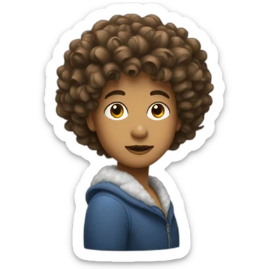 Personne avec cheveux bouclés sticker