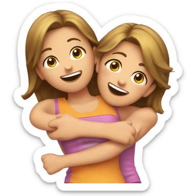 A girl Back tickling another girl sticker