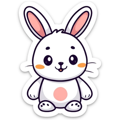 A cute cartoon rabbit with a loving expression, with text saying "buenas noches, hijito mío!" sticker