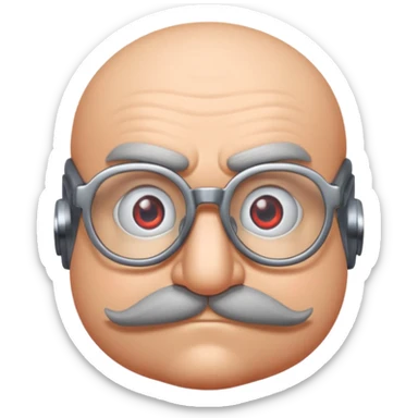 Dr. Robotnik from the Sonic the Hedgehog movie with glasses sticker