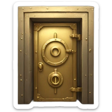 gold and iron vault door sticker