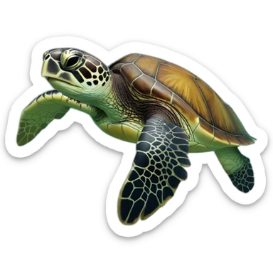 black sea turtle sticker