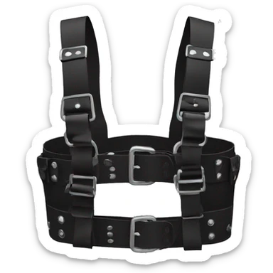 Black punk fashion chest harness sticker
