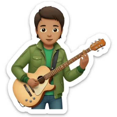 Guitarist + green jacket. sticker