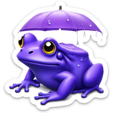 Purple frog with rain sticker