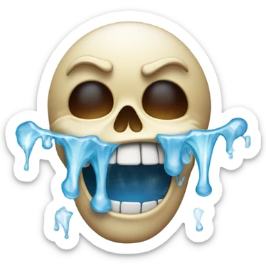crying laughing freezing skull emoji sticker