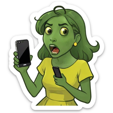 Girl telling shooking news sticker