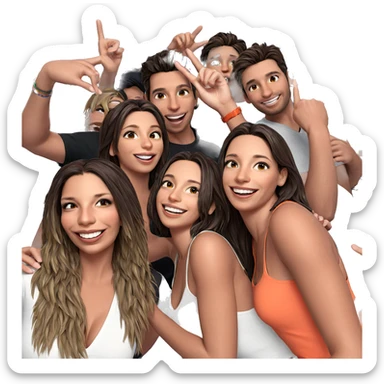 smiling girls and boys together sticker