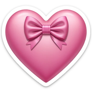 pink heart with a bow sticker