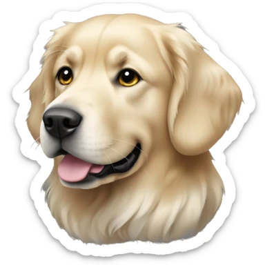 Black golden retriver with a bit of white on chest sticker