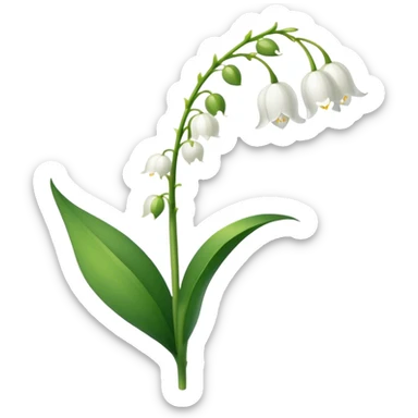 Single lily of the valley flower sticker