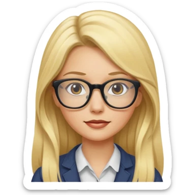 mulher loira cabelo longos com oculos sticker