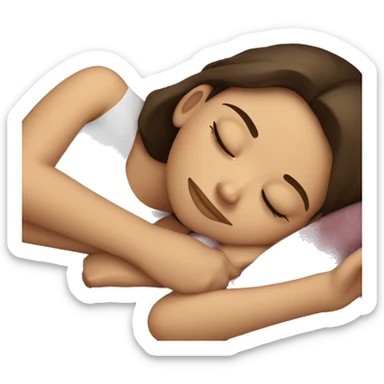 Brunette girl sleeping sticker