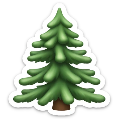 actual white fir christmas tree isolated.  sticker